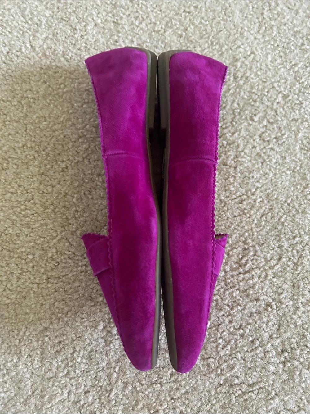 Talbots Women's Suede Pointed Penny Loafers — Magenta sz 6.5